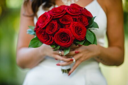 wedding church ceremony decoration flowersの写真素材