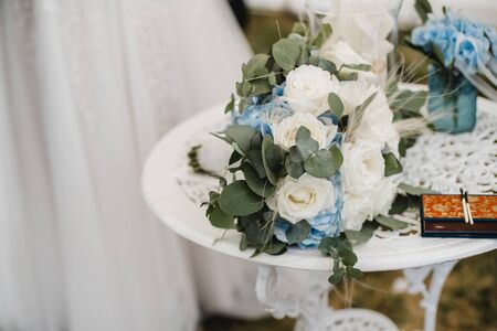 wedding church ceremony decoration flowersの写真素材