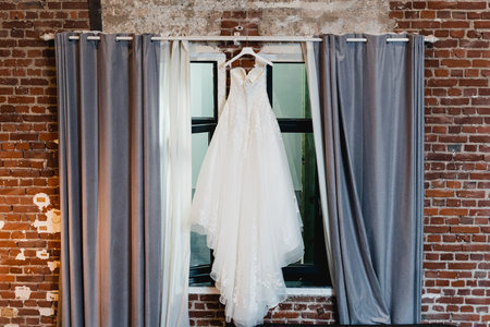 getting ready groom bride weddingの写真素材