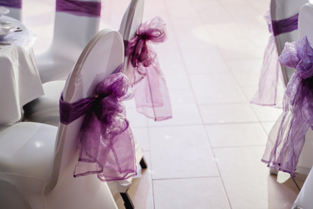 wedding church ceremony decoration flowersの写真素材