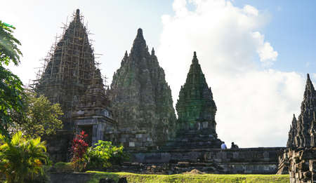 Yogyakarta, Indonesia - July 30, 2016: Prambanan Temple in high season, UNESCO World Heritage Site, summer travel holiday concept, South East Asia, soft focusのeditorial素材