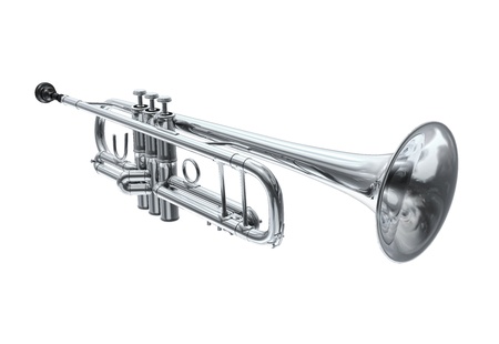 Silver trumpet, perspective view の写真素材