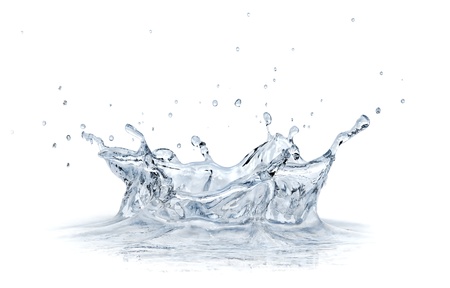 Splash water isolated on white background の写真素材