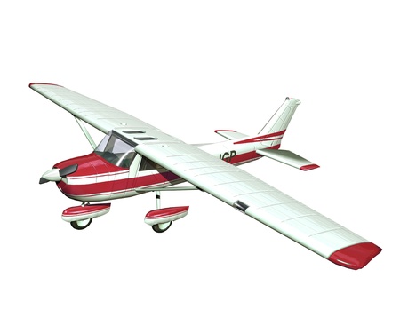 small airplane on white backgroundの写真素材