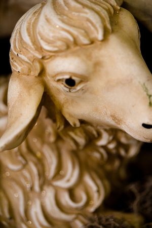 Nativity figure of a lamb or sheepの写真素材