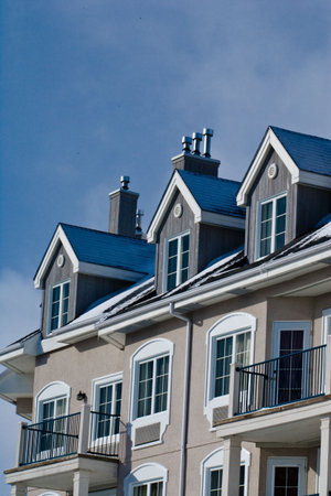 Hotel or condo building in a ski resort