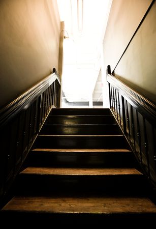 Stairs leading up to a studioの写真素材