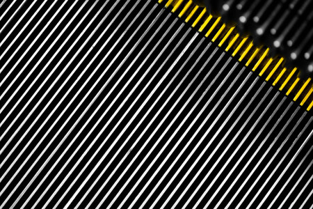 Close-up of an escalator stairの写真素材