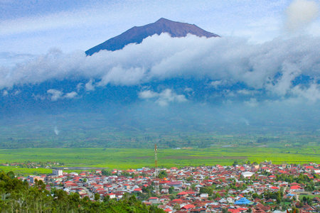 village view under the mountain
