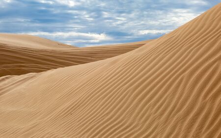 Ridges and textures at the Imperial Sand Dunes in Californiaの写真素材