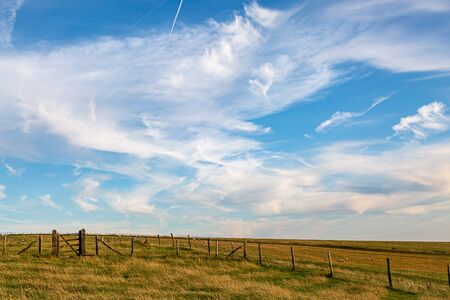 Fields in the South Downs in Sussex, on a sunny summers dayの写真素材