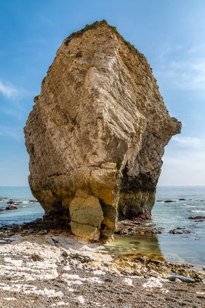 Mermaid Rock at Freshwater Bay on the Isle of Wight, taken at low tideの写真素材