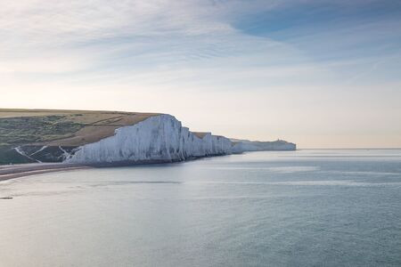 Seven Sisters Cliffs at Cuckmere Haven in Sussexの写真素材