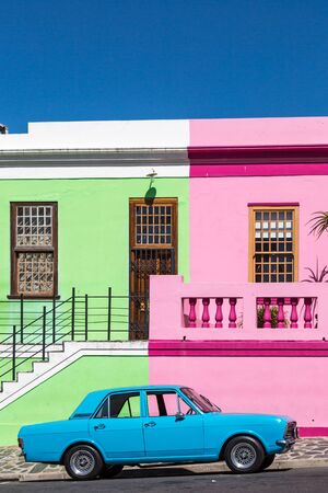 Colourful houses in the Bo Kaap area of Cape Townの写真素材