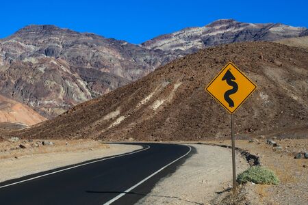 A Winding Road in Death Valley, Californiaの写真素材
