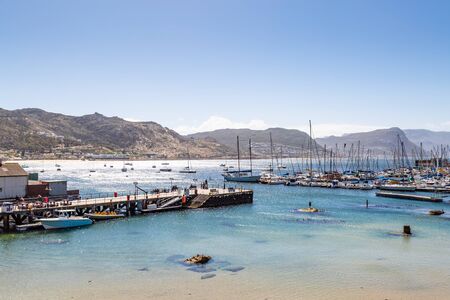 Boats in the harbour at Simonstown, along the Cape Peninsula, South Africaの写真素材