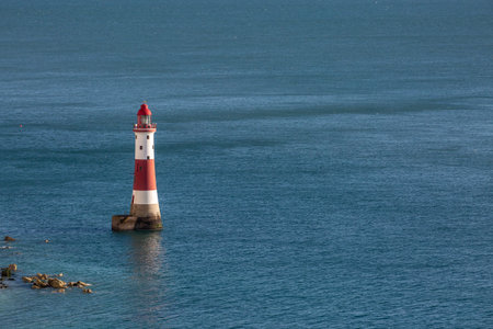 Looking down at Beachy Head Lighthouse off the Sussex Coast