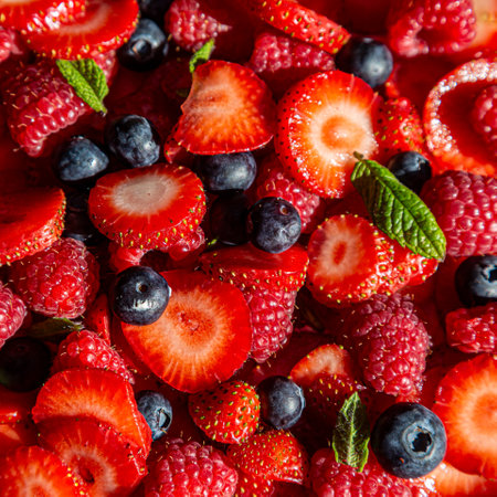 Ready to eat fresh berries, with selective focusの写真素材