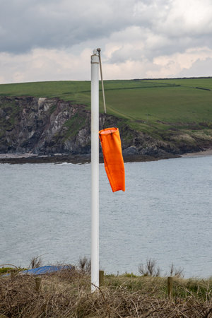 A close up of a wind sock on Burgh island in Devon