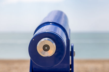 A viewing telescope looking out to sea, at Seaford in Sussex