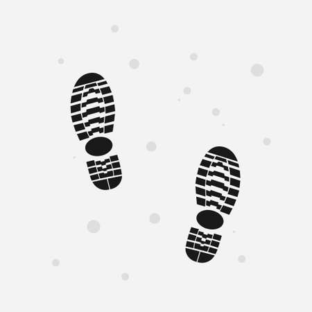 vector of black boot track simple flat illustrationのイラスト素材