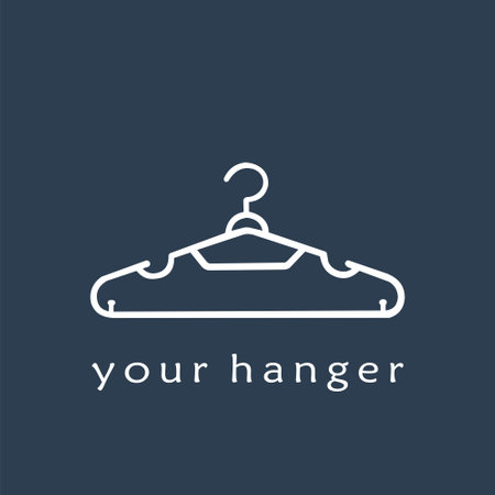 white clothes hanger on dark background simple flat vector designのイラスト素材