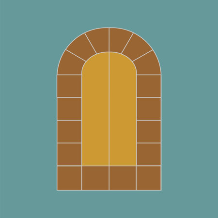 curved window simple flat vector design. well use for design elementのイラスト素材