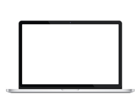 Modern glossy laptop, notebook or ultrabook isolated. Vector illustrationのイラスト素材