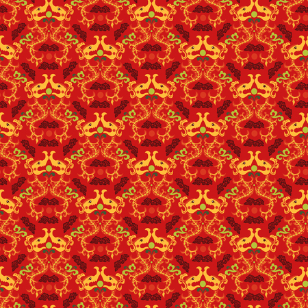 Chinese asian dragon style seamless pattern background. Traditional vector ornament.のイラスト素材