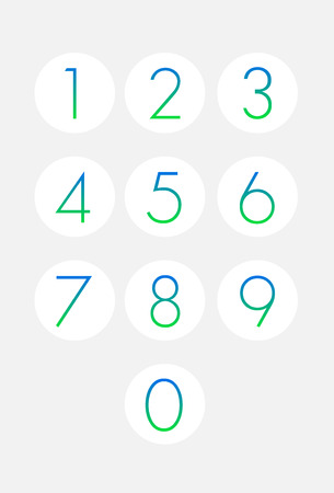Thin numbers icons set. Buttons isolated. Vector illustrationのイラスト素材