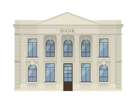 Bank building icon isolated on the wgite backgroundのイラスト素材