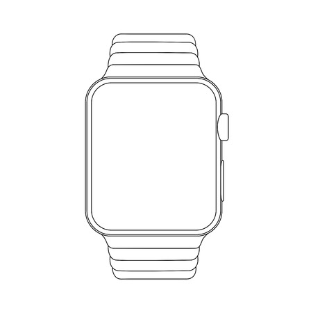 Outline drawing smartwatch. Elegant thin line style designのイラスト素材