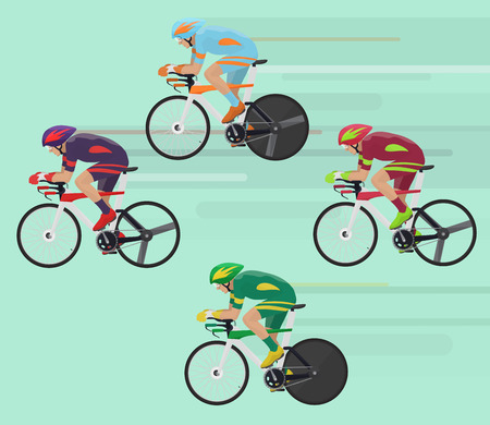 Cyclists man on road race bicycle racing conceptのイラスト素材