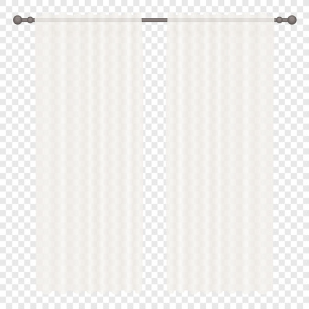 Vector White Curtains Isolated on transperant alpha backgroundのイラスト素材