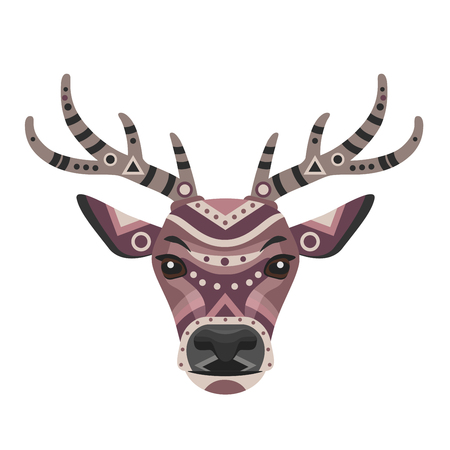 Deer Head Logo. Vector decorative Emblem.のイラスト素材