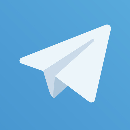 Vector paper aircraft icon on the blue background.のイラスト素材