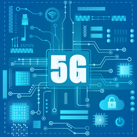 5g Internet connection. Abstract modern gradient light style concept.のイラスト素材