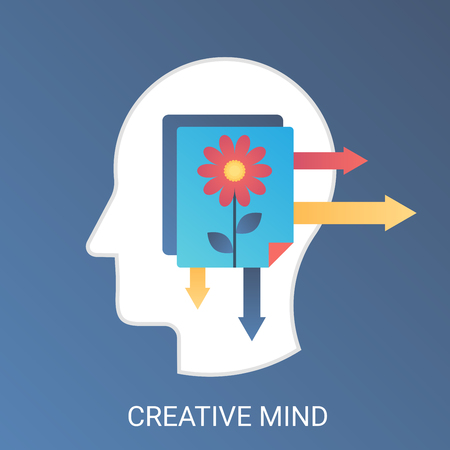 Vector Creative mind concept. Modern gradient flat style.のイラスト素材