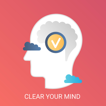 Vector Clear your mind concept. Modern gradient flat styleのイラスト素材