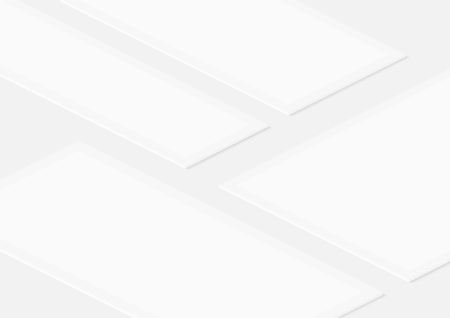 White vector isometric empty frames template for inserting any UI interface, test or business presentation. Mock up soft design perspective view.のイラスト素材