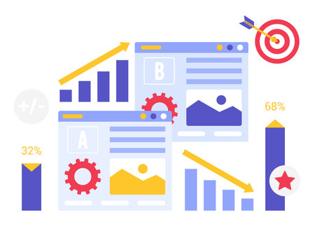 Split testing comparing different versions results. Randomized experiments and online surveys