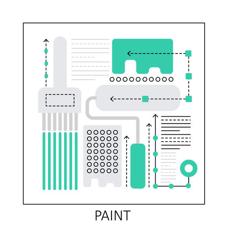 Building construction painting. Drawing architecture, digital painting vector illustrationのイラスト素材