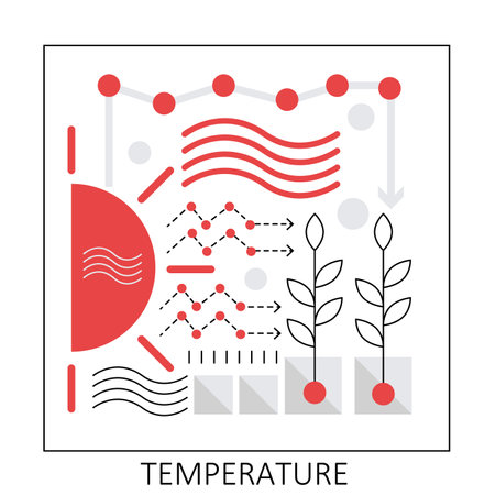 Natural temperature spreading. Climate change, ecology protection vector illustrationのイラスト素材