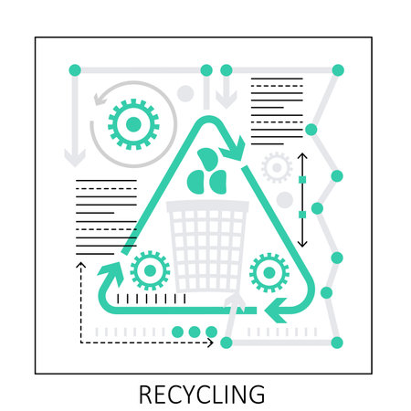 Waste management. Recycling garbage, rubbish sorting, zero waste vector illustrationのイラスト素材