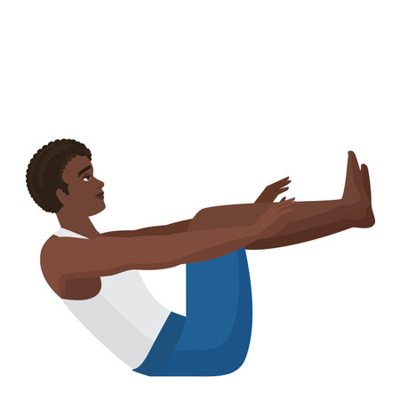 Fitness instructor exercising. Gym workout program, personal coach vector cartoon illustrationのイラスト素材