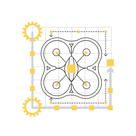 Remote air drone. Future innovative technology, artificial intelligence vector illustrationのイラスト素材