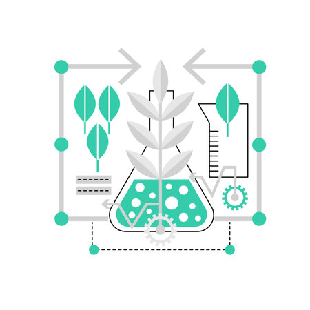 Biology science research. Laboratory experiment, genetics biochemistry vector illustrationのイラスト素材