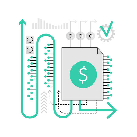Financial investment in education. Study program cost, tuition fee vector illustrationのイラスト素材