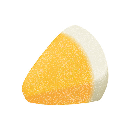 3D yellow jelly candy of watermelon slice shape, dessert for children and adults vector illustration