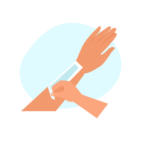 Wax depilation for male arm, spa treatment for smooth skin of man vector illustrationのイラスト素材